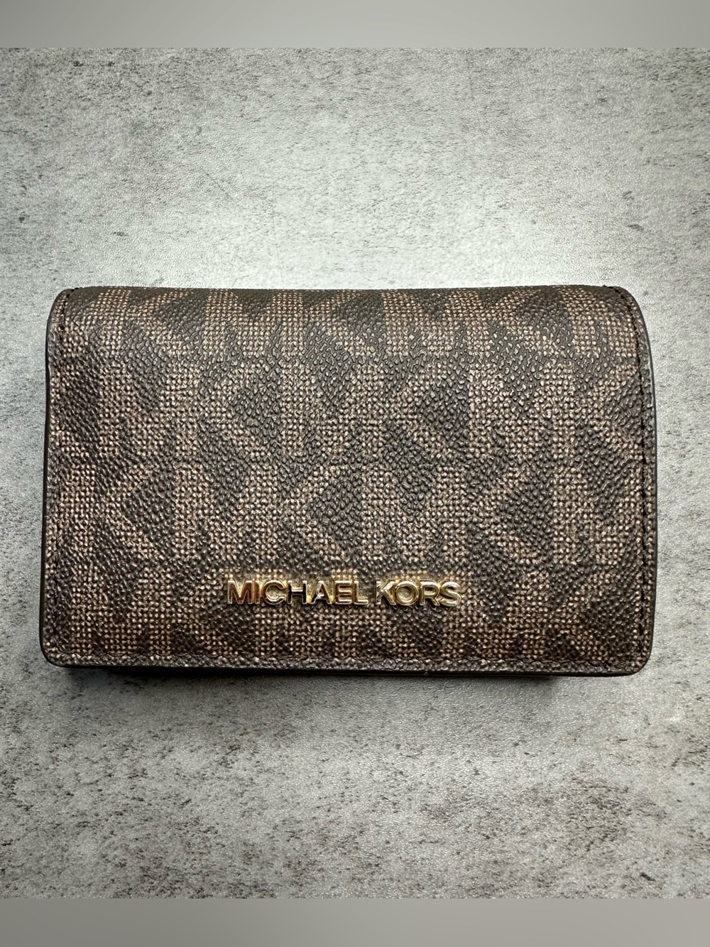 Michael Kors Signature MK Logo Wallet – Brown/Tan